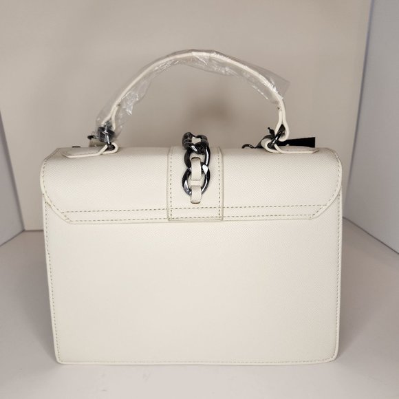 Badgley Mischka Flap Bag Crossbody with Studs/Chain - Off White - NWT - Picture 5 of 11